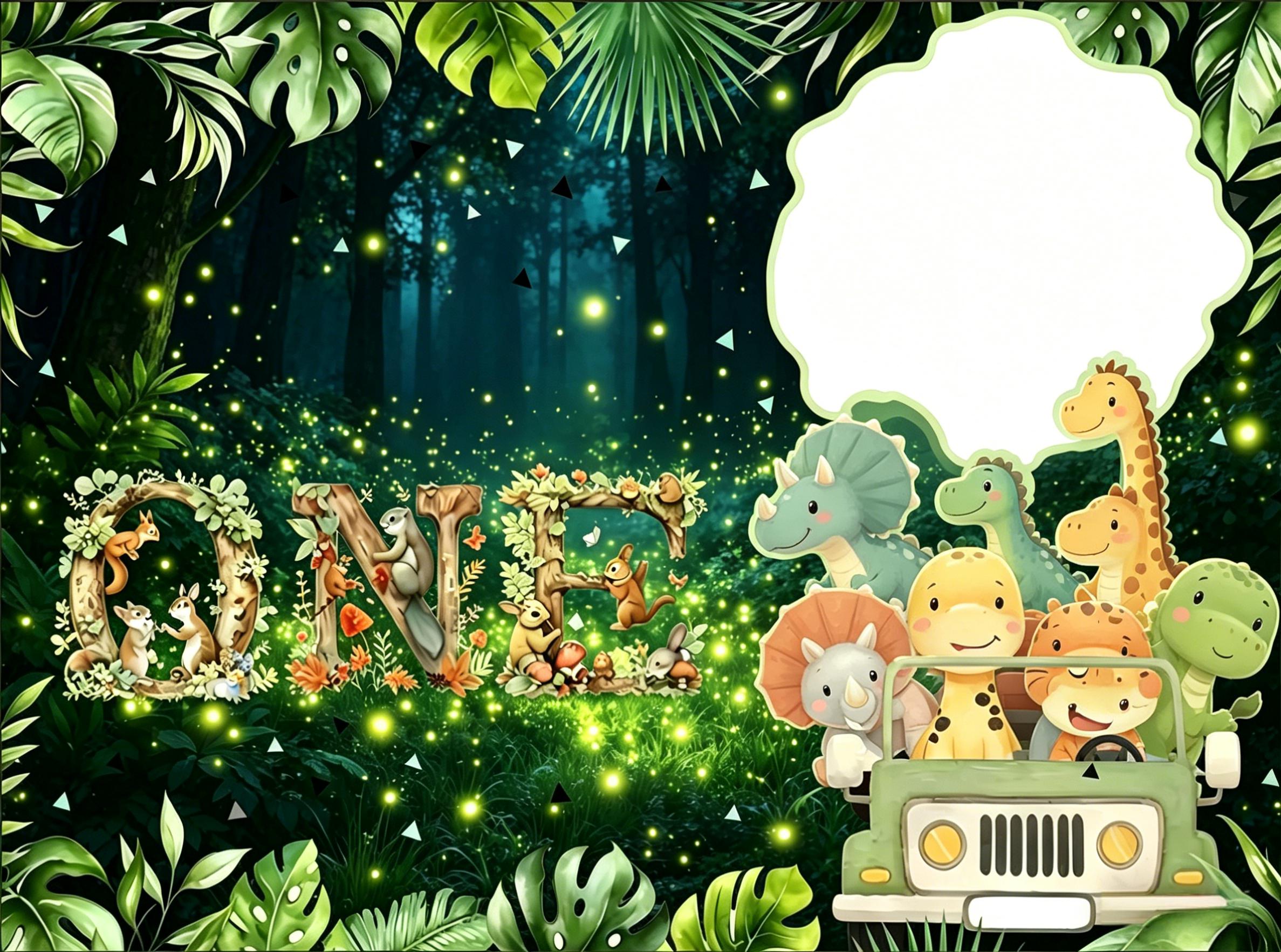 Baby Clothing Names - Custom Name Photo Jungle Safari Backdrop