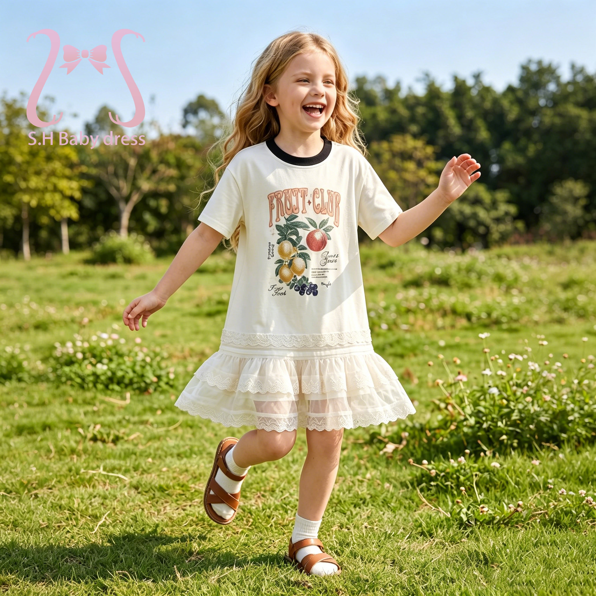 Baby Clothing Line - Toddler Girls Fruit Graphic T-Shirt Dress