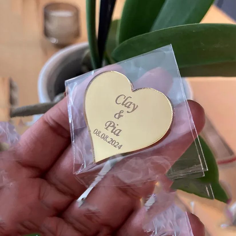 Baby Clothing Names - 20/50/100Pcs Personalized Acrylic Love Heart Tags