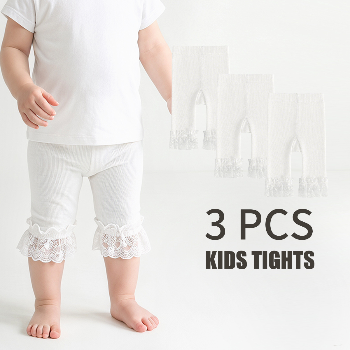 3 PCS White kids tights Toddle - Toddler Legging Set 评论和价格