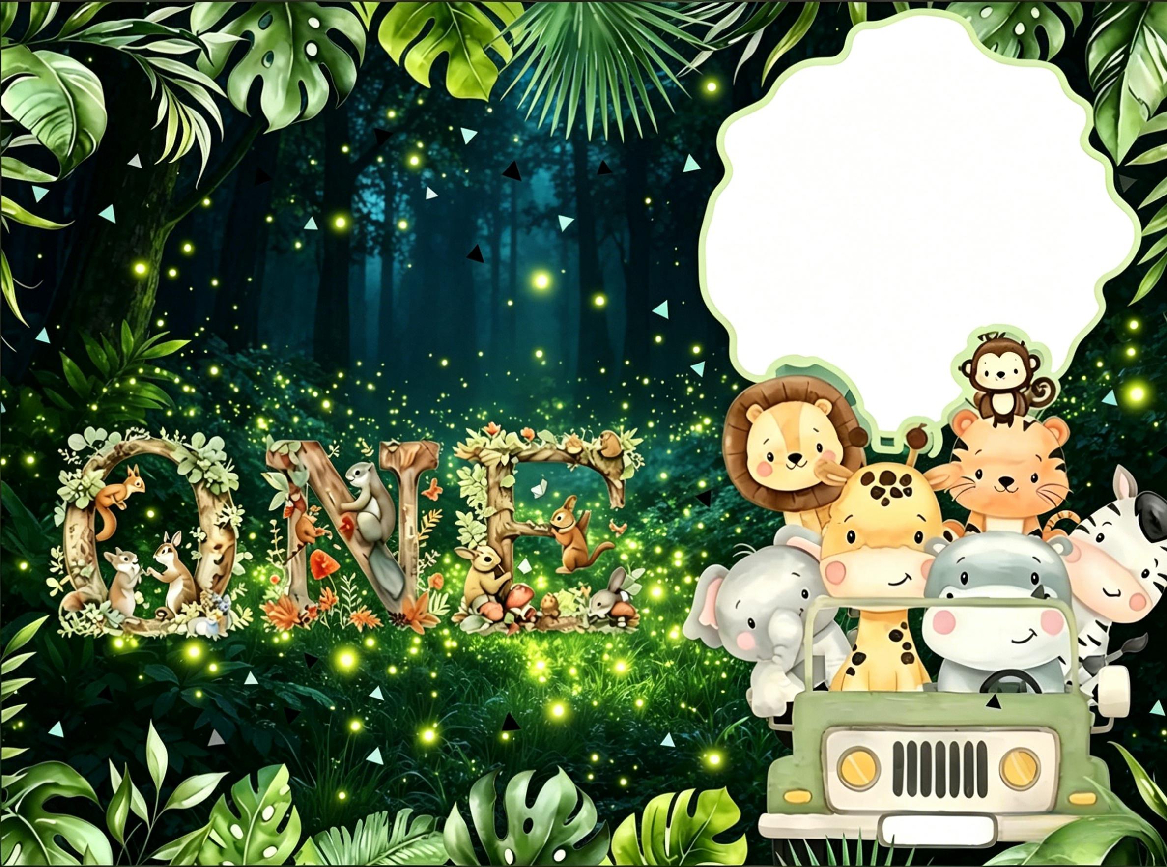 Custom Name Photo Jungle Safar - Baby Clothing Names 评论和价格