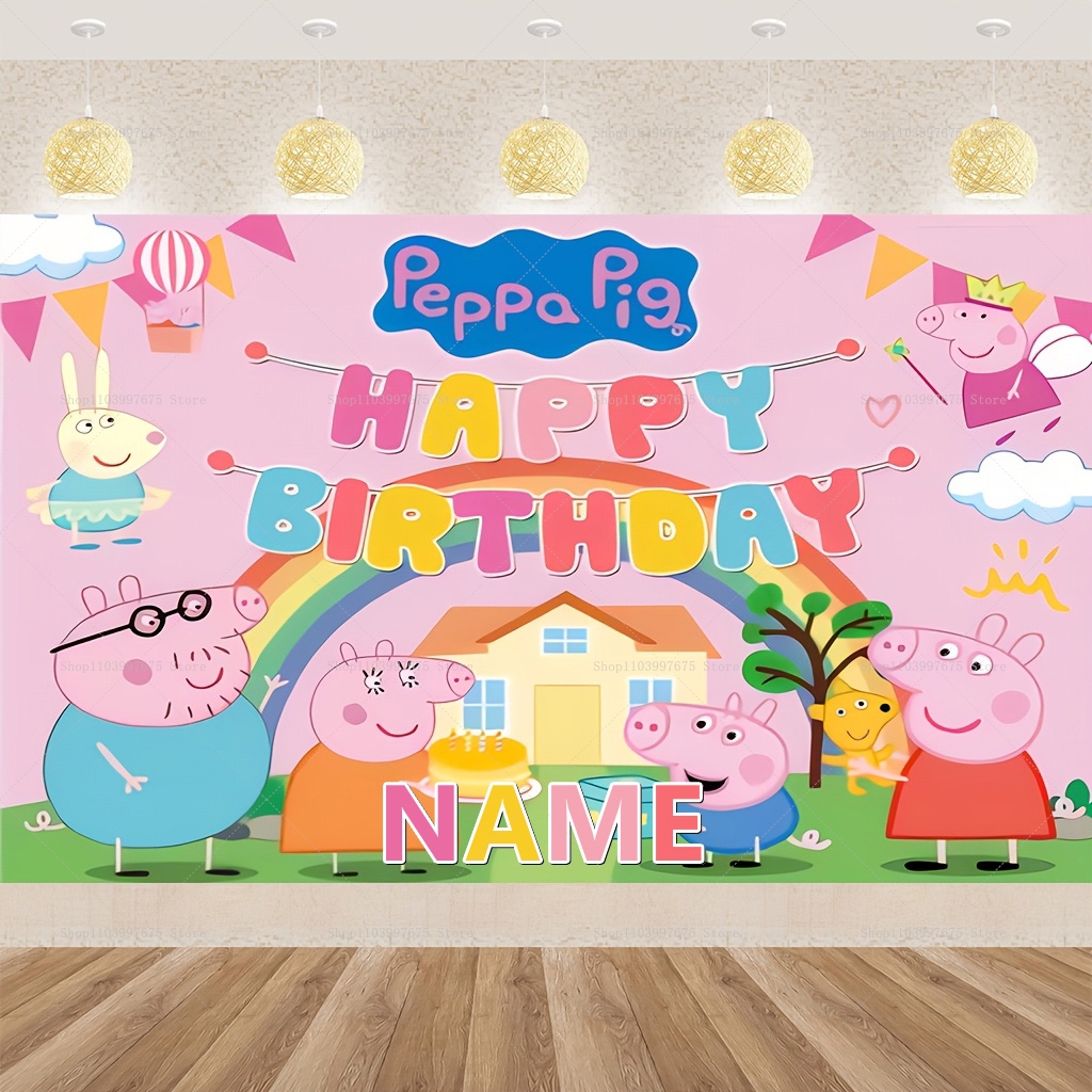 Custom Name Cartoon Peppa Pig  - Baby Clothing Names 评论和价格