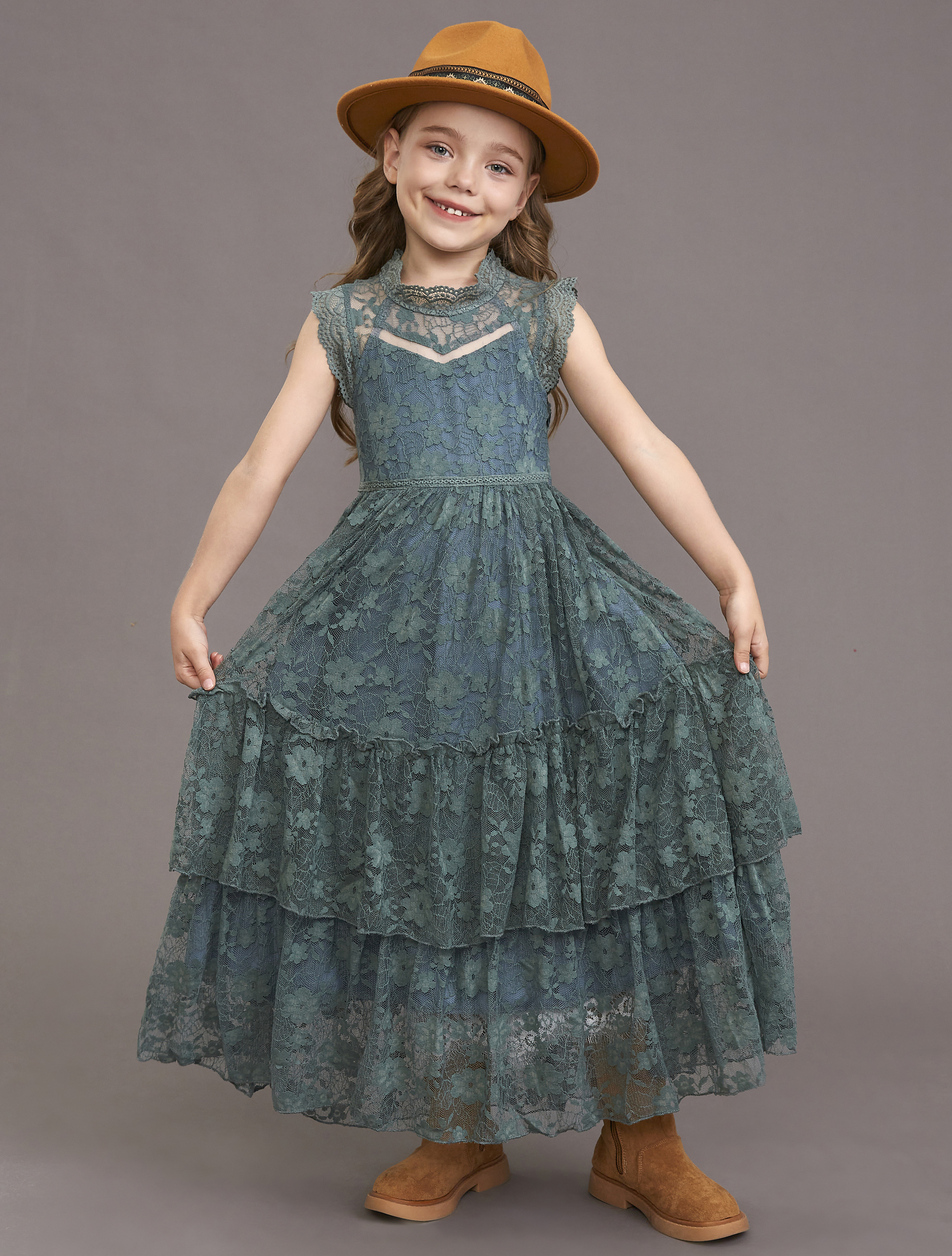 Girls Flower Dress Lace Cotton - Baby Clothing Line 评论和价格