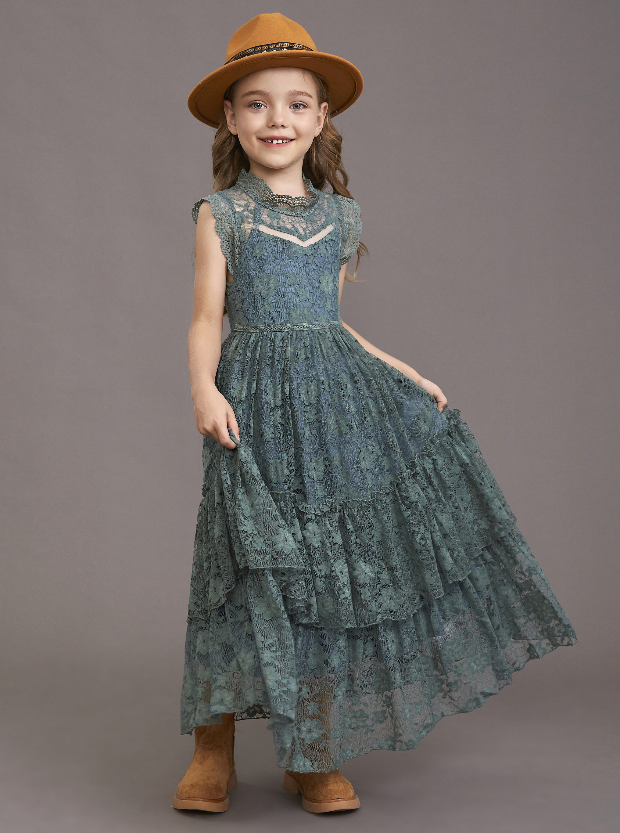 Girls Flower Dress Lace Cotton - Baby Clothing Line 评论和价格